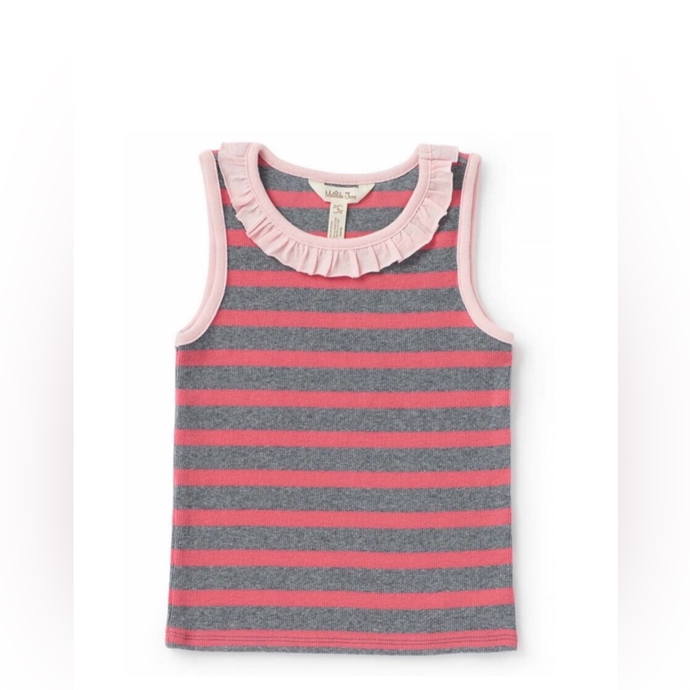 SOLD
- Matilda Jane Pink and Gray Striped Kids Tank Top